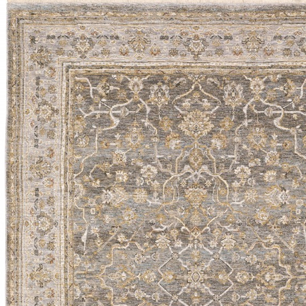 7' X 10' Beige Grey Machine Woven Oriental Indoor Arean Rug