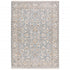 7' X 10' Blue Ivory Machine Woven Floral Oriental Indoor Area Rug