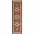 8' Red Ivory Machine Woven Oriental Indoor Runner Rug