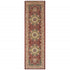 8' Red Ivory Machine Woven Oriental Indoor Runner Rug