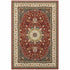 6' X 9' Red Ivory Machine Woven Oriental Indoor Area Rug