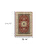 6' X 9' Red Ivory Machine Woven Oriental Indoor Area Rug