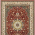 6' X 9' Red Ivory Machine Woven Oriental Indoor Area Rug