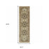 8' Ivory Beige Machine Woven Oriental Indoor Runner Rug