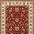 7' X 10' Red Ivory Machine Woven Floral Oriental Indoor Area Rug