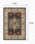 7' X 10' Blue Ivory Machine Woven Medallion Indoor Area Rug