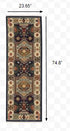 2' X 3' Blue Ivory Machine Woven Medallion Indoor Area Rug