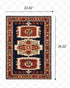 2' X 3' Blue Red Machine Woven Medallions Indoor Area Rug