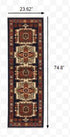 2' X 3' Blue Red Machine Woven Medallions Indoor Area Rug