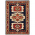 2' X 3' Blue Red Machine Woven Medallions Indoor Area Rug