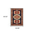 2' X 3' Blue Red Machine Woven Medallions Indoor Area Rug