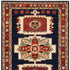 2' X 3' Blue Red Machine Woven Medallions Indoor Area Rug