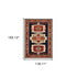 2' X 3' Blue Red Machine Woven Medallions Indoor Area Rug