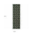 8' Black Ivory Machine Woven Geometric Diamonds Indoor Runner Rug