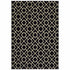 8' Black Ivory Machine Woven Geometric Diamonds Indoor Runner Rug