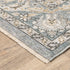 7' X 10' Blue Ivory Machine Woven Floral Oriental Indoor Area Rug