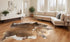 6' X 7' Brown White And Gold Natural Cowhide Area Rug