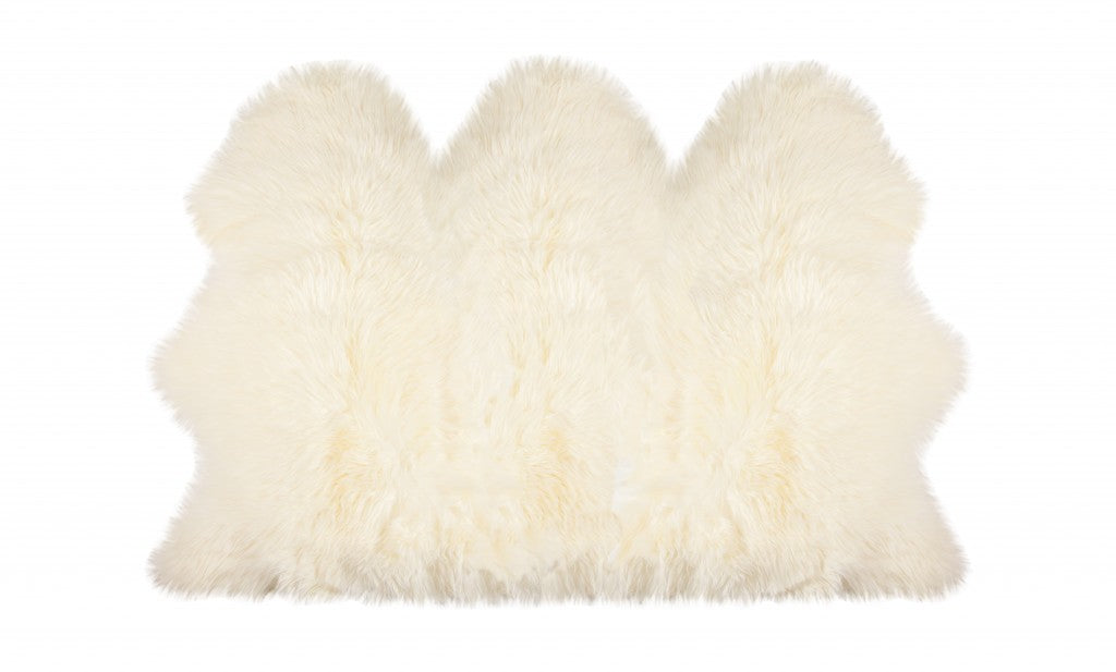 3' X 5' Trio Natural Sheepskin Area Rug