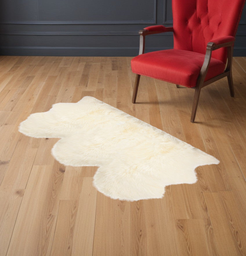 3' X 5' Trio Natural Sheepskin Area Rug