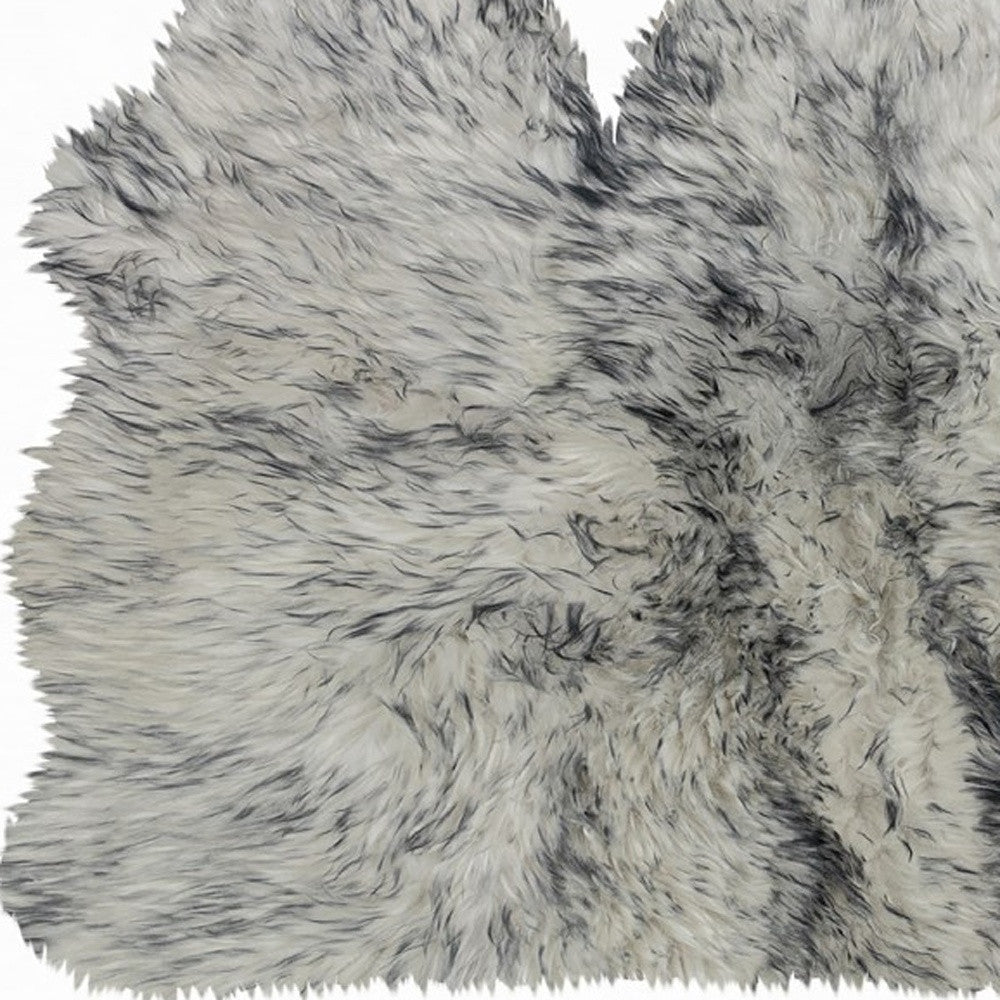 3' X 5' Gray Ombre Natural Sheepskin Area Rug