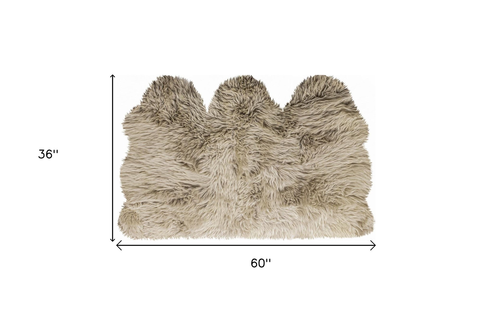 3' X 5' Taupe Natural Sheepskin Area Rug