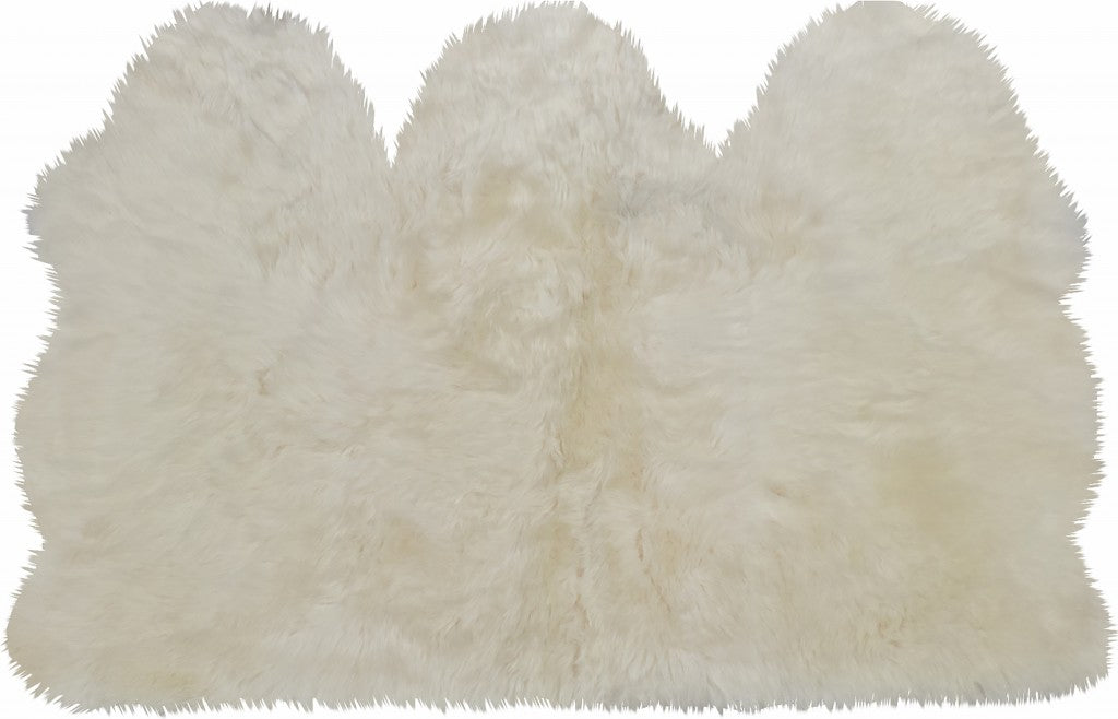 3' X 5' Golden Natural Sheepskin Area Rug