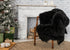 3' X 5' Black Natural Rectangular Sheepskin Area Rug