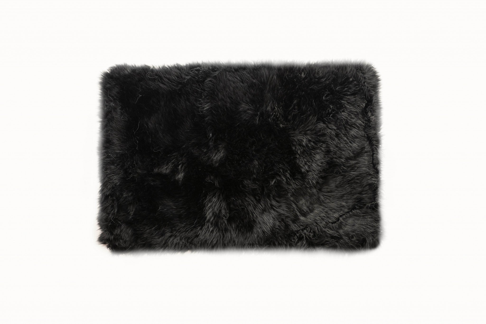 2' X 5' Black Natural Rectangular Sheepskin Area Rug