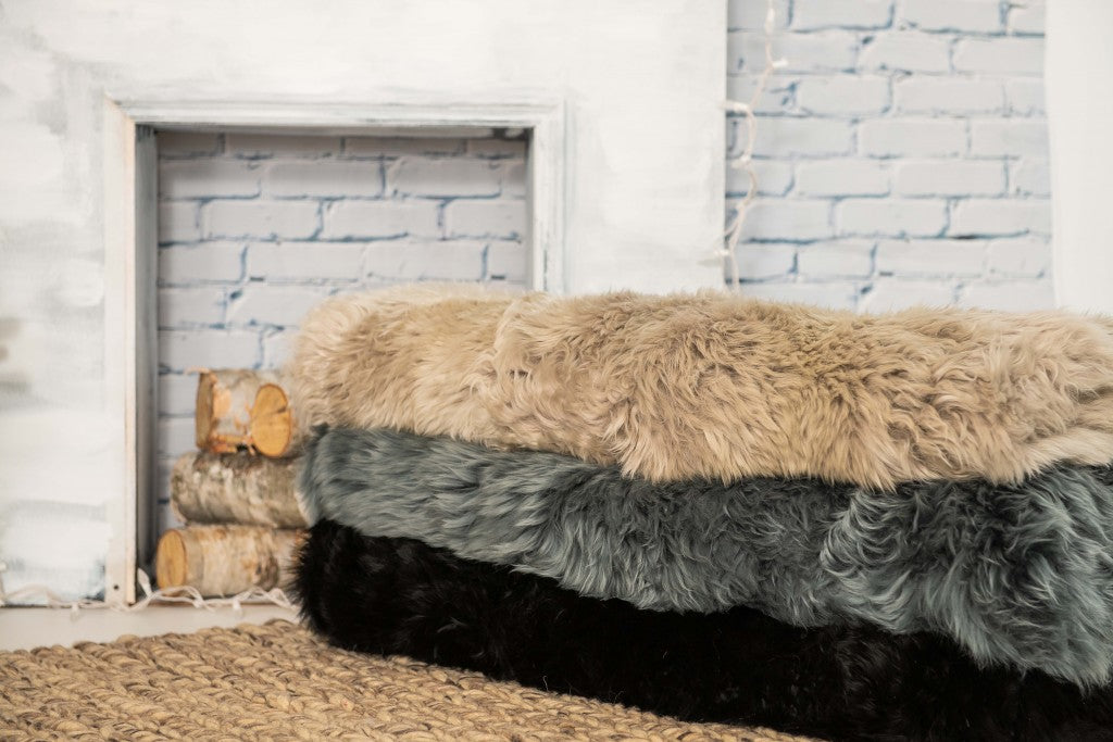 2' x 3' Taupe Sheepskin Area Rug