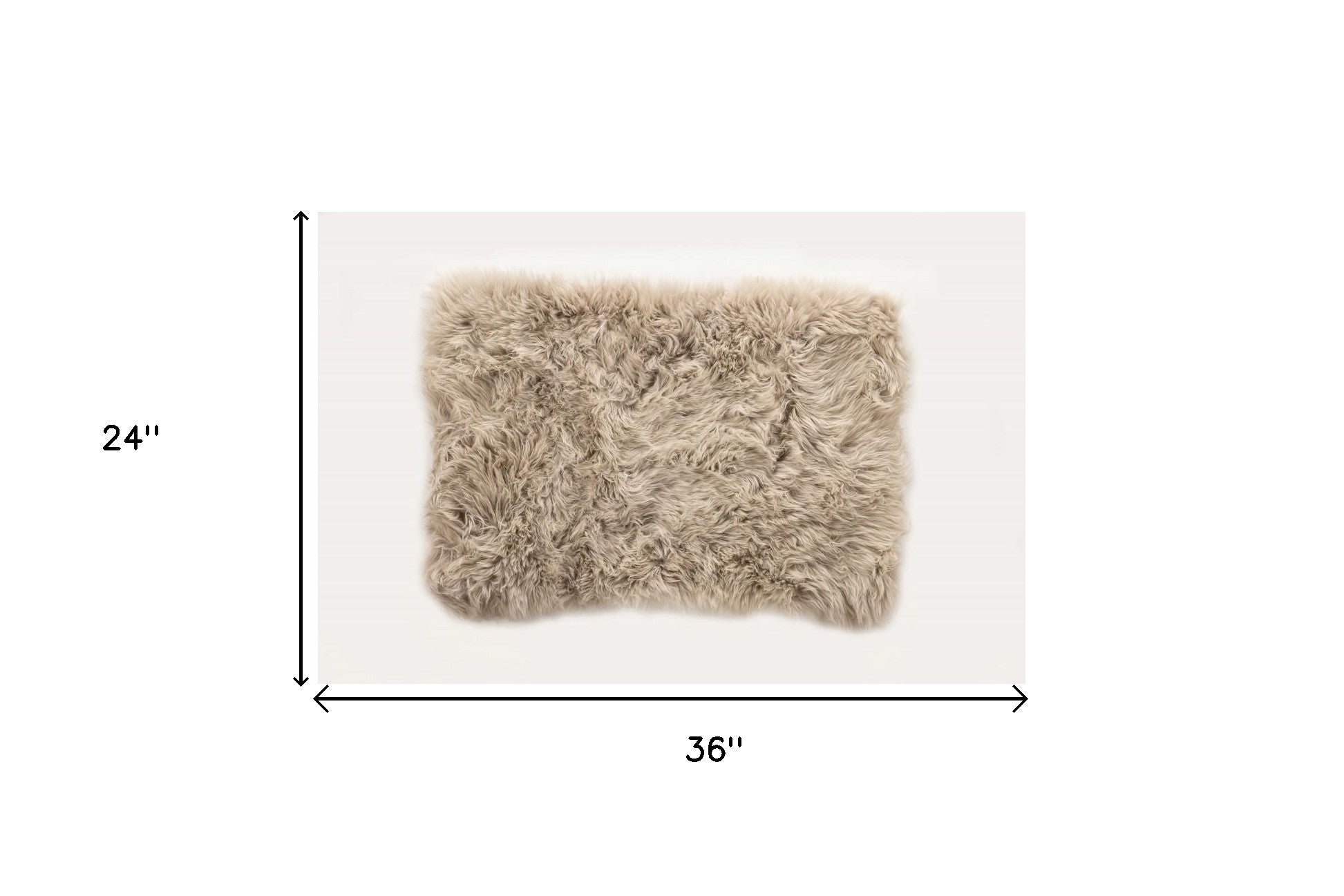 2' x 3' Taupe Sheepskin Area Rug