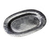 13" Silver Oval Stainless Steel Hammered Serving Tray