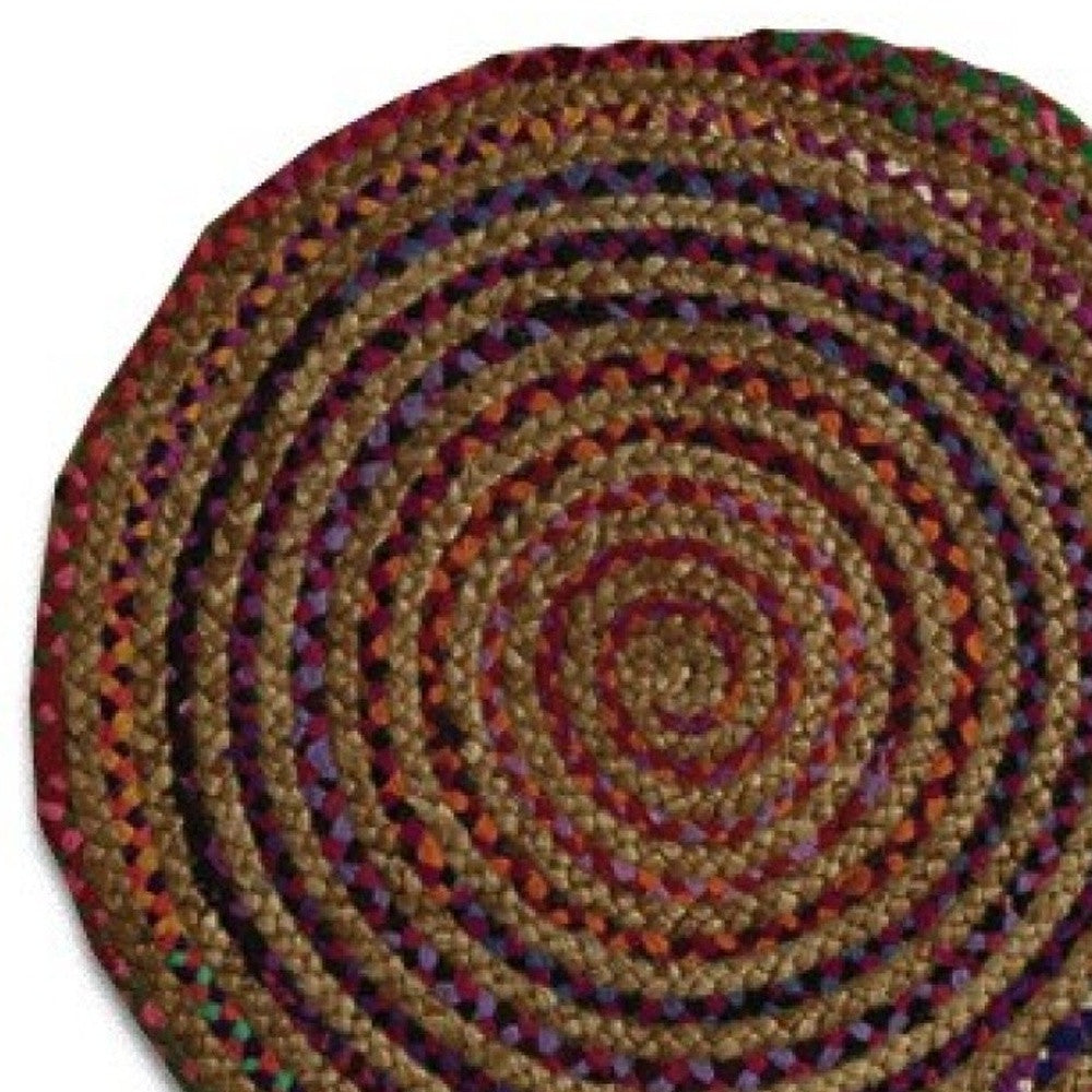 2' X 3'  Rainbow Colors Jute Rag Braided Scatter Rug