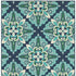 4' x 6' Blue and Green Indoor Outdoor Area Rug