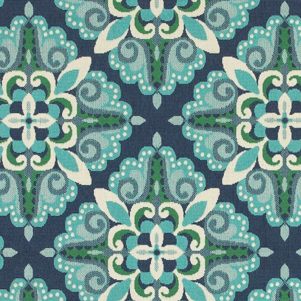 4' x 6' Blue and Green Indoor Outdoor Area Rug