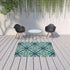 4' x 6' Blue and Green Indoor Outdoor Area Rug