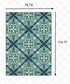 4' x 6' Blue and Green Indoor Outdoor Area Rug