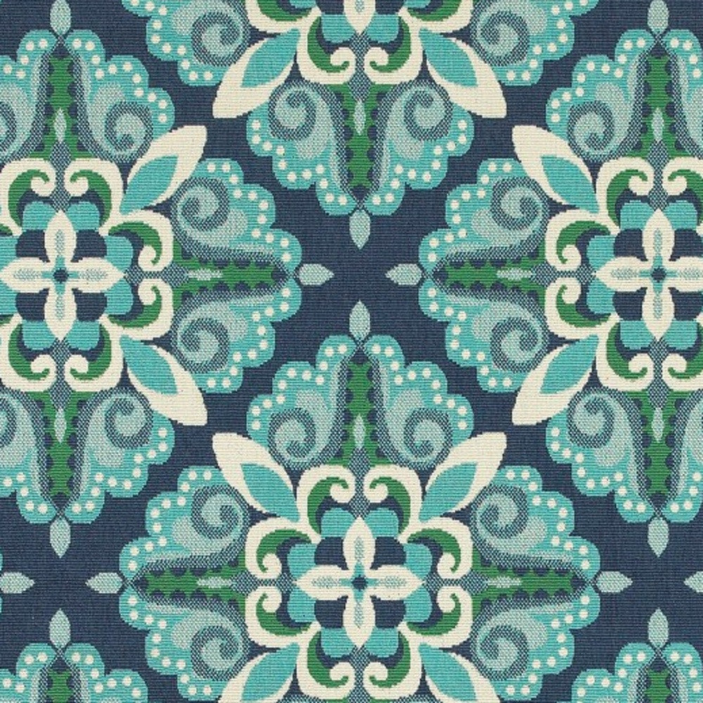 4' x 6' Blue and Green Indoor Outdoor Area Rug