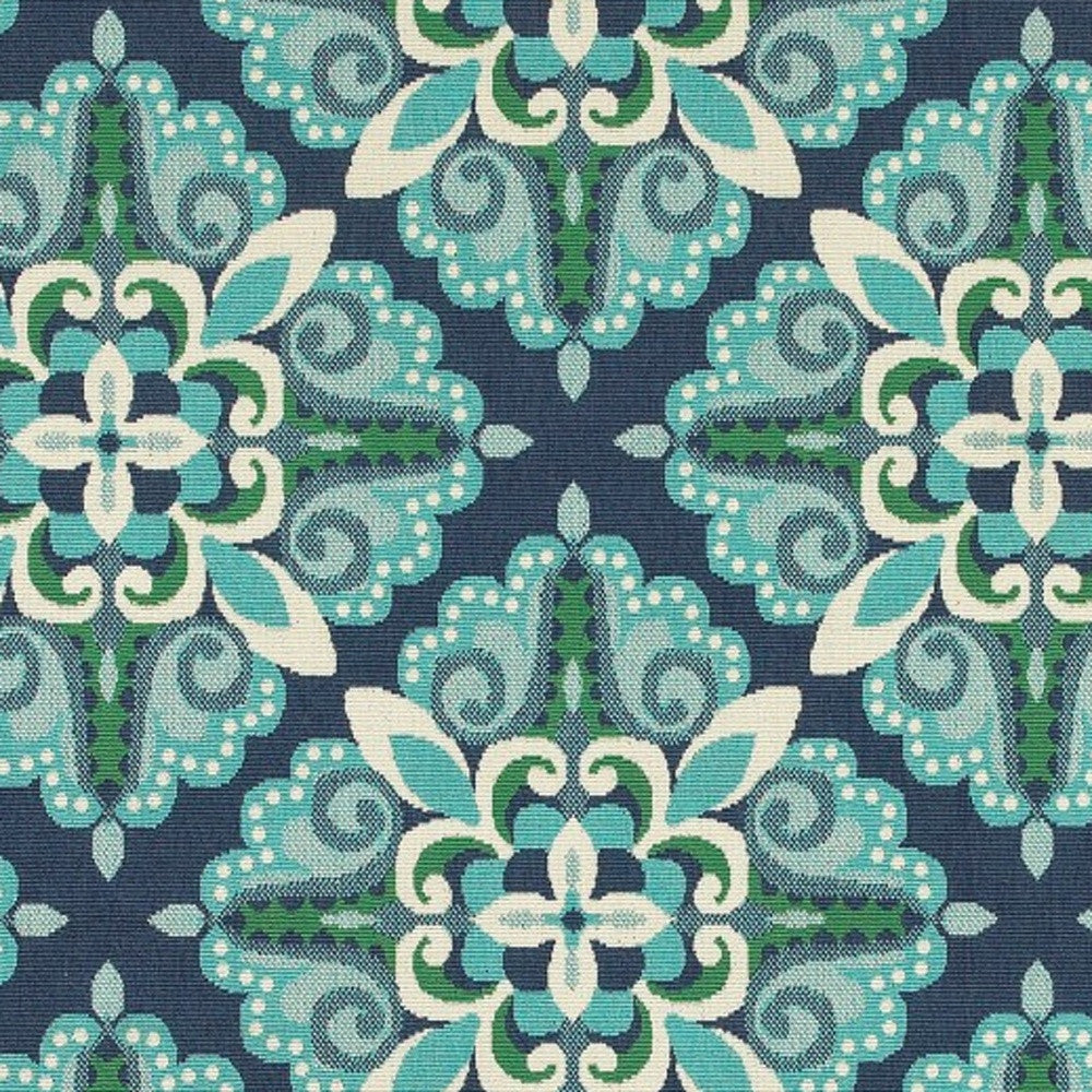 4' x 6' Blue and Green Indoor Outdoor Area Rug