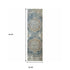 2’X8’ Blue And Ivory Medallion Runner Rug