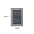 2’X8’ Navy And Gray Floral Ditsy Runner Rug