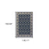 2’X8’ Navy And Gray Floral Ditsy Runner Rug