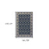 2’X8’ Navy And Gray Floral Ditsy Runner Rug