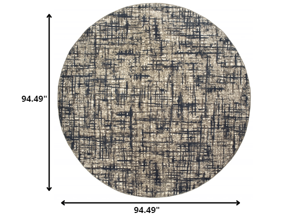 2’X8’ Gray And Navy Abstract Runner Rug