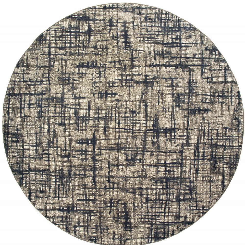 2’X8’ Gray And Navy Abstract Runner Rug