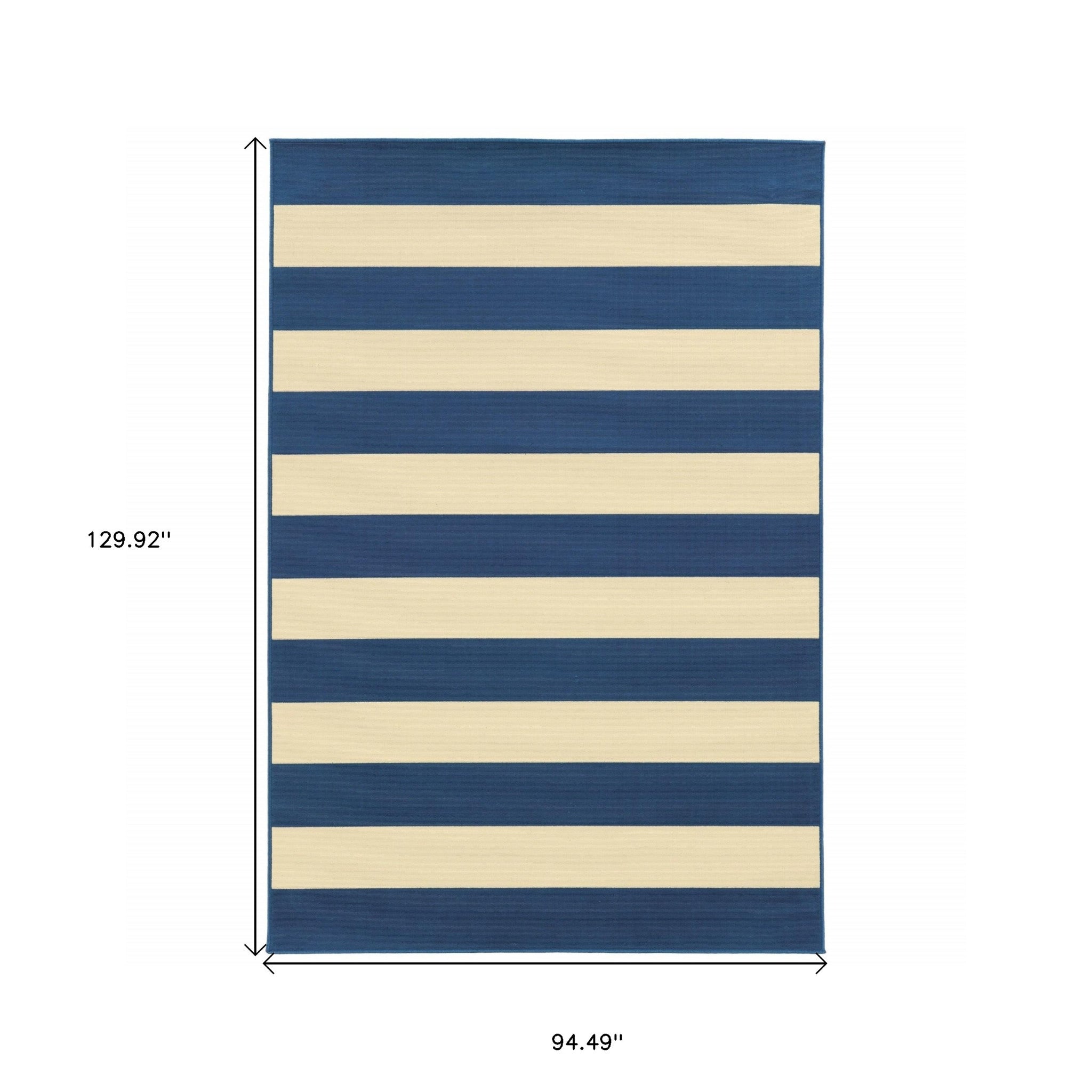 4' x 6' Blue and Ivory Indoor Outdoor Area Rug