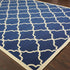 2' X 4' Blue and Ivory Indoor Outdoor Area Rug