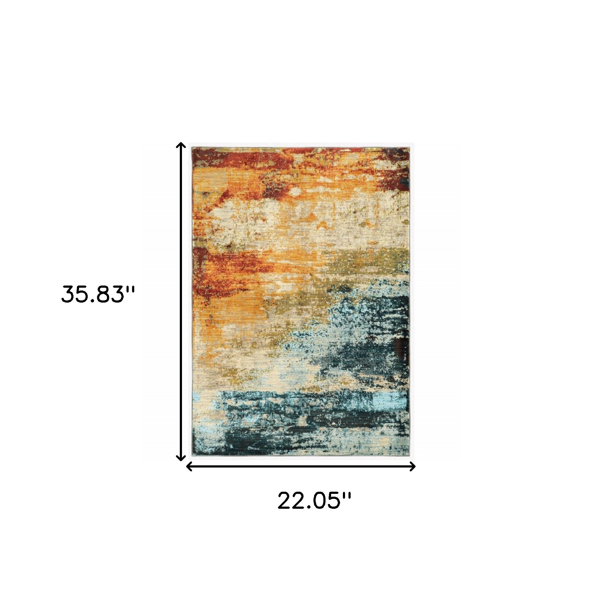 5’X8’ Blue And Red Distressed Area Rug