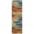 5’X8’ Blue And Red Distressed Area Rug