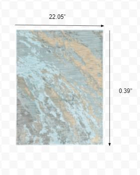 2’X3’ Blue And Gray Abstract Impasto Scatter Rug