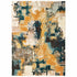 2’X3’ Blue And Gold Abstract Strokes Scatter Rug